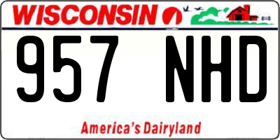 WI license plate 957NHD