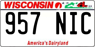 WI license plate 957NIC
