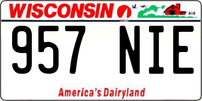 WI license plate 957NIE