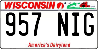 WI license plate 957NIG
