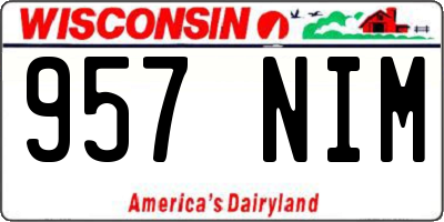 WI license plate 957NIM