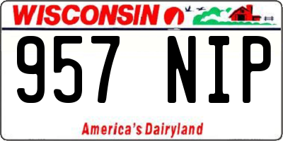WI license plate 957NIP