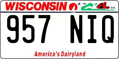 WI license plate 957NIQ