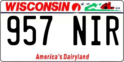 WI license plate 957NIR