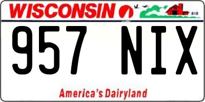 WI license plate 957NIX