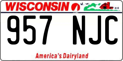 WI license plate 957NJC