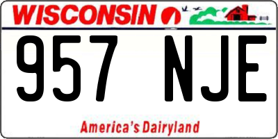 WI license plate 957NJE