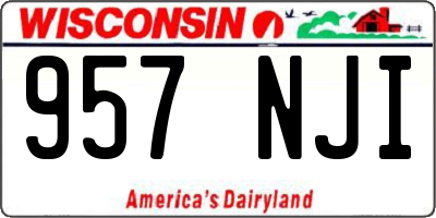 WI license plate 957NJI