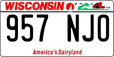 WI license plate 957NJO