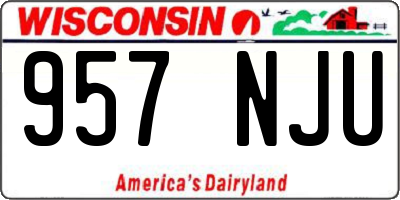 WI license plate 957NJU