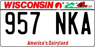 WI license plate 957NKA
