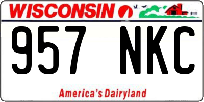 WI license plate 957NKC