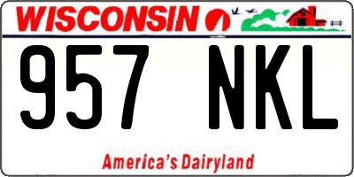 WI license plate 957NKL