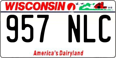 WI license plate 957NLC