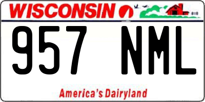 WI license plate 957NML