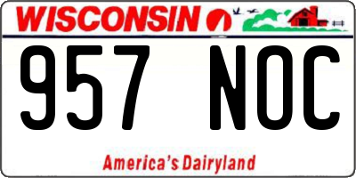 WI license plate 957NOC