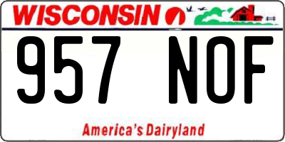 WI license plate 957NOF