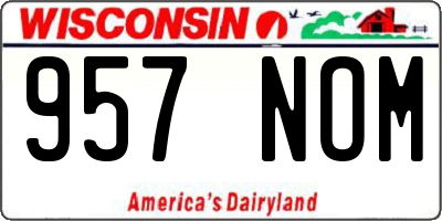 WI license plate 957NOM