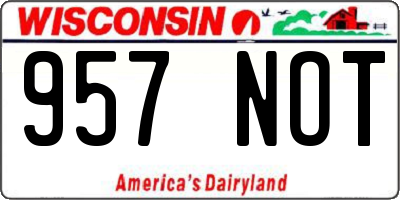 WI license plate 957NOT