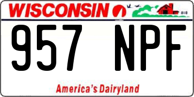 WI license plate 957NPF
