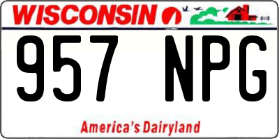 WI license plate 957NPG