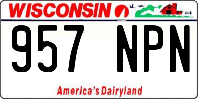 WI license plate 957NPN