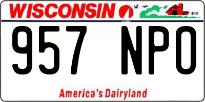 WI license plate 957NPO