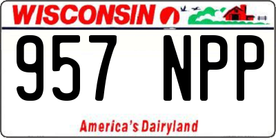 WI license plate 957NPP