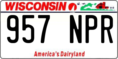 WI license plate 957NPR