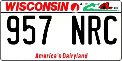 WI license plate 957NRC