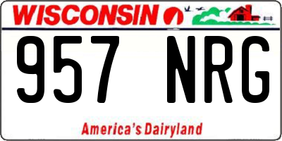 WI license plate 957NRG