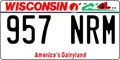 WI license plate 957NRM