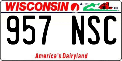 WI license plate 957NSC