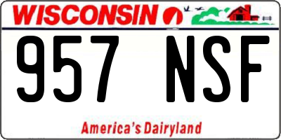 WI license plate 957NSF