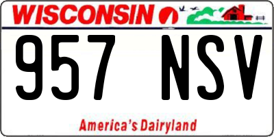 WI license plate 957NSV