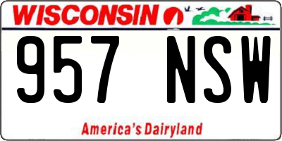 WI license plate 957NSW
