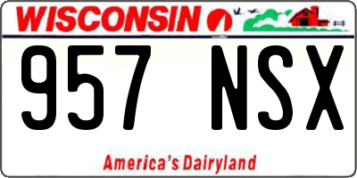 WI license plate 957NSX