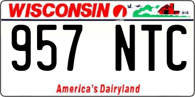 WI license plate 957NTC