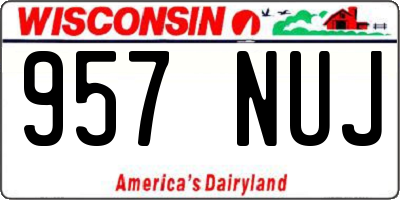 WI license plate 957NUJ
