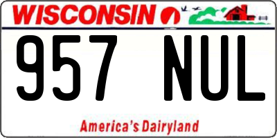 WI license plate 957NUL