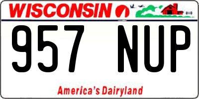 WI license plate 957NUP