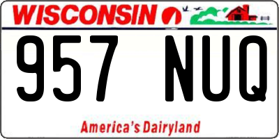 WI license plate 957NUQ