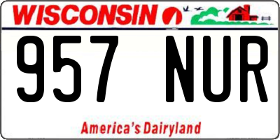 WI license plate 957NUR