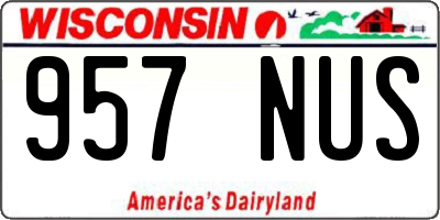 WI license plate 957NUS