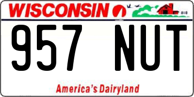 WI license plate 957NUT