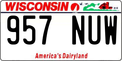 WI license plate 957NUW