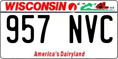 WI license plate 957NVC