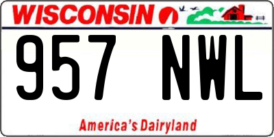 WI license plate 957NWL