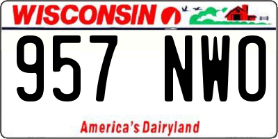 WI license plate 957NWO
