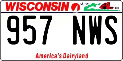 WI license plate 957NWS